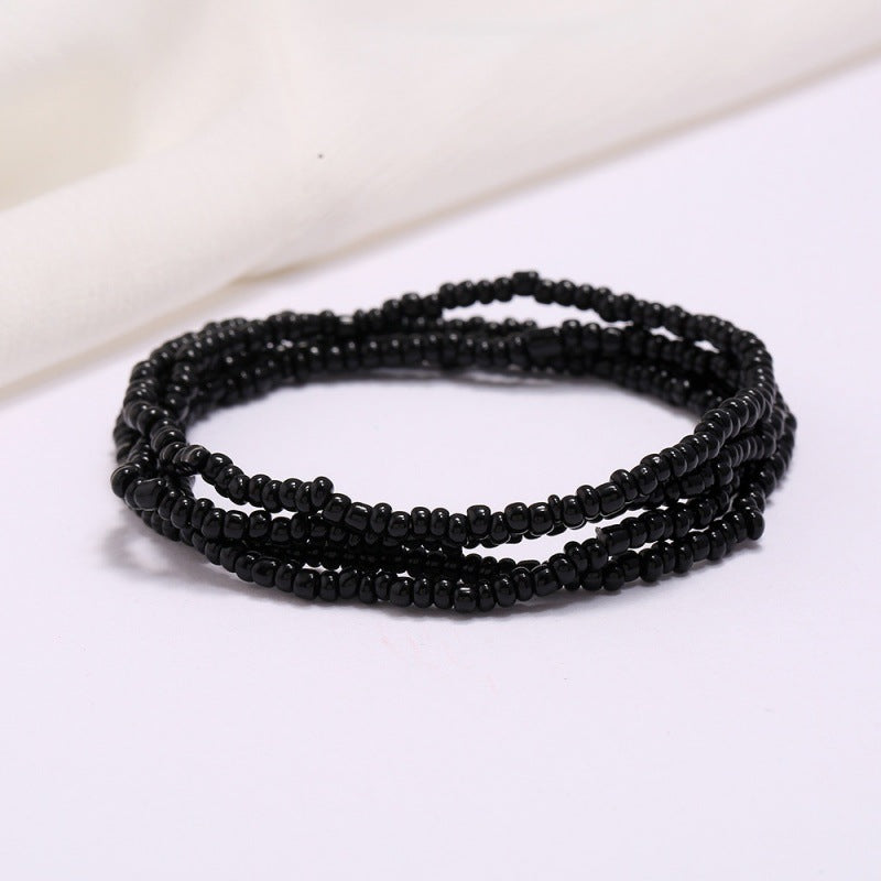 Wholesale Multi-Layer Geometric Seed Bead Plated Waist Chain