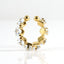 Adjustable Geometric Zircon Inlay Stainless Steel Ring - 18K Gold Plated Fashion Jewelry