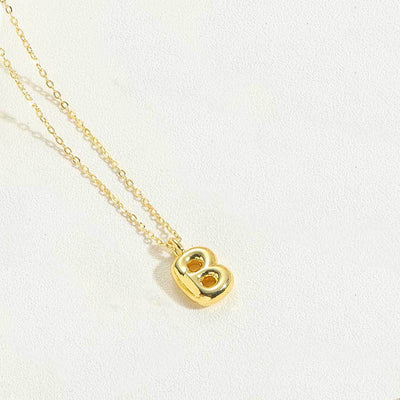 14K Gold Plated Copper Initial Pendant Necklace