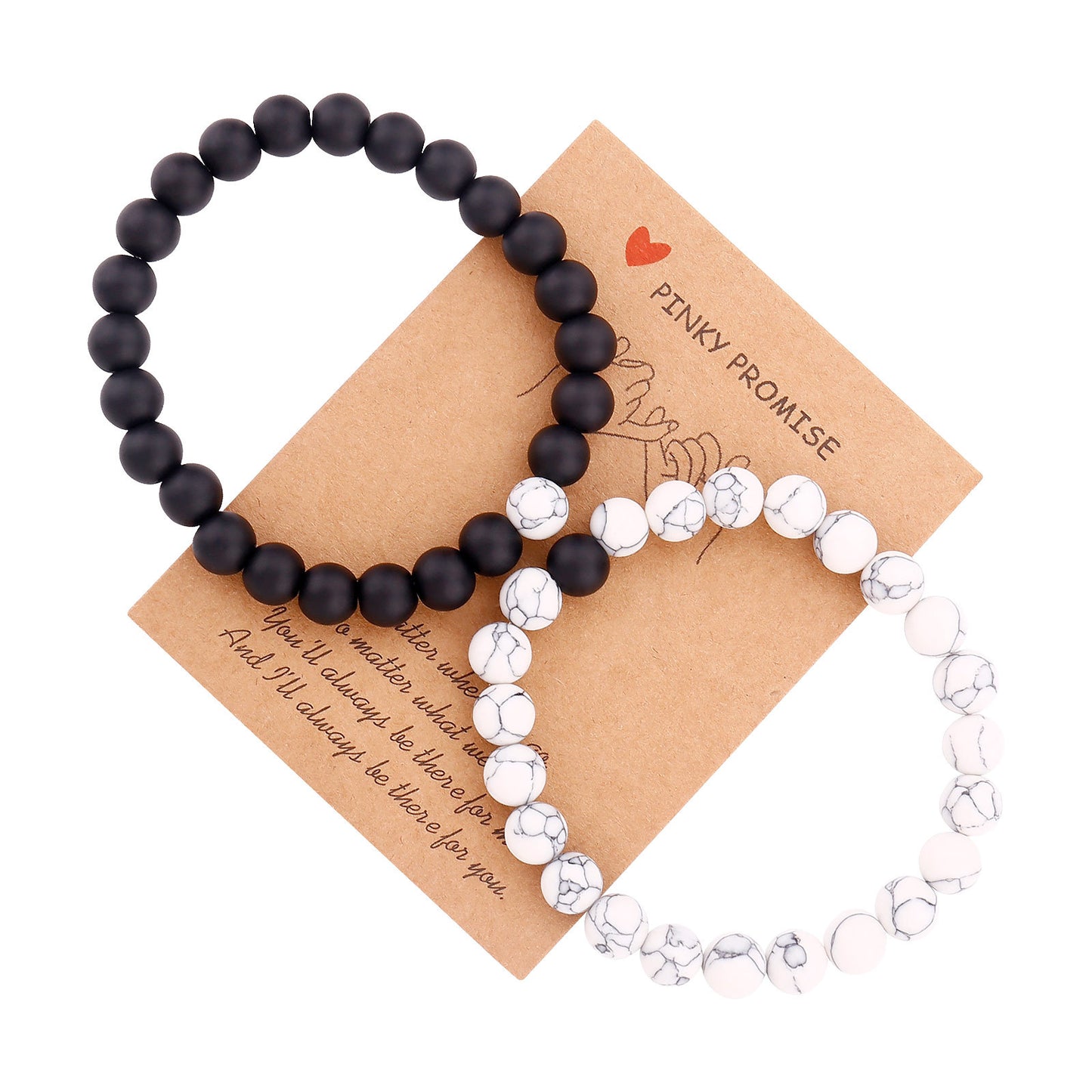 Simple Style Round Natural Stone Braided Rope Friendship Bracelets Set