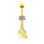 Elegant Classic Animal Butterfly Snowflake Rhinestone Zircon Belly Ring