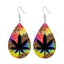 Bohemian African Style PU Leather & Acrylic Water Drop Earrings