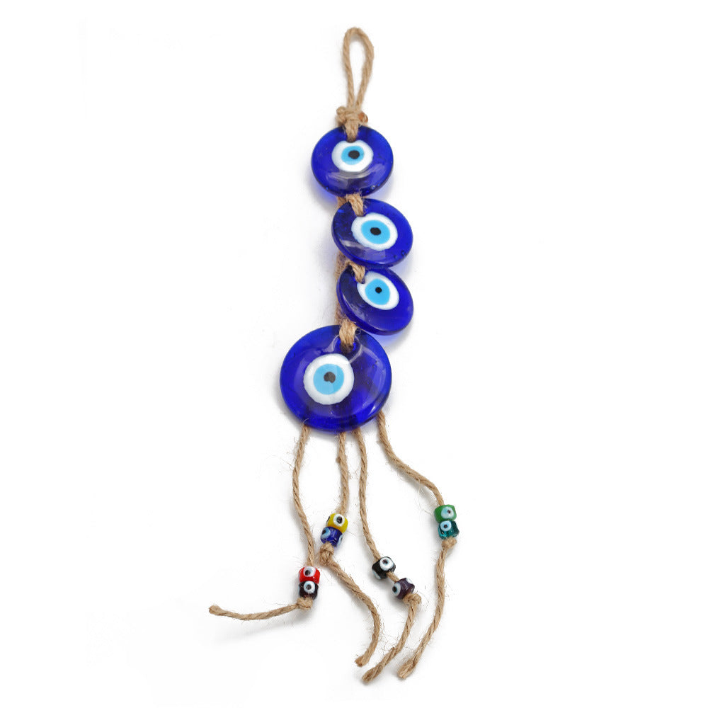 Evil Eye Alloy Keychain with Teardrop Pendant for Car Accessories