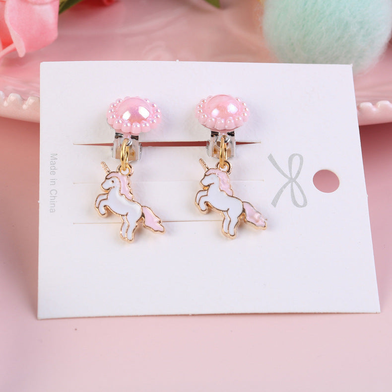 1 Pair Fashion Cartoon Alloy Plating Kid's Drop Earrings Ear Clips