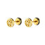 Chinoiserie Geometric Stainless Steel Fortune Ear Studs