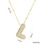 Korean Style Gold Plated Zircon Letter Pendant Necklace