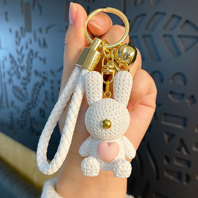 Cartoon Animal Resin Rabbit Keychain Pendant for Women