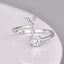 Fashion Adjustable Silver Zircon Letter Ring