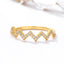 Simple Style Sterling Silver Zircon Wave Ring with 18k Gold Plated Electrocardiogram Design