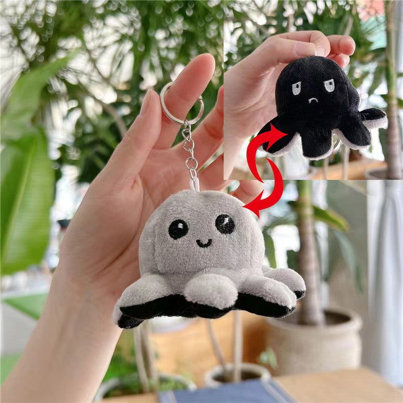 Reversible Octopus Plush Keychain Pendant for Women