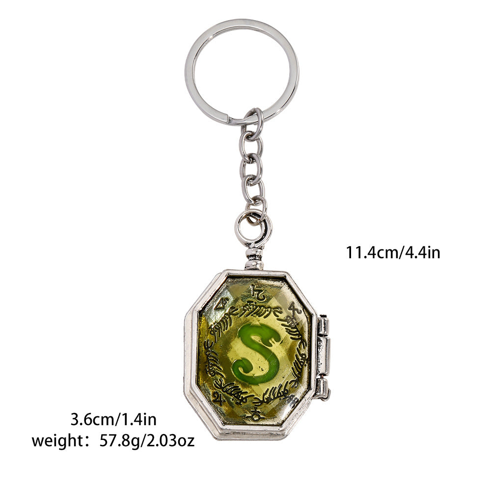 Fashion Horcrux Alloy Gemstone Unisex Necklace with Slytherin Keychain Pendant