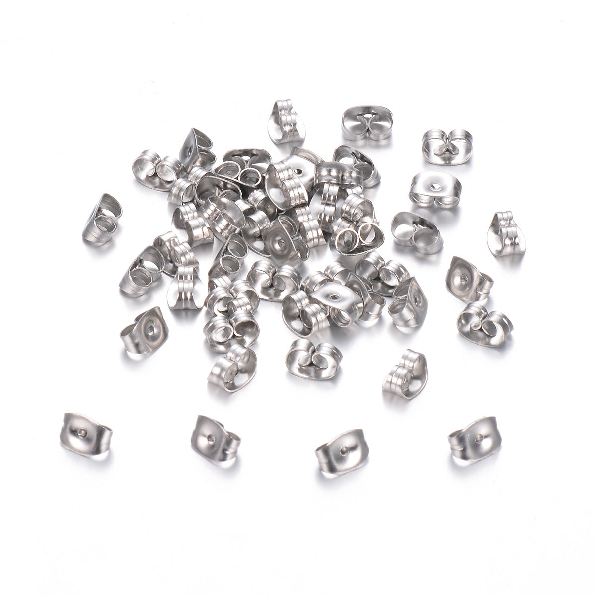 500 Pieces Stainless Steel Earplug Backs and Earring Safety Clutches