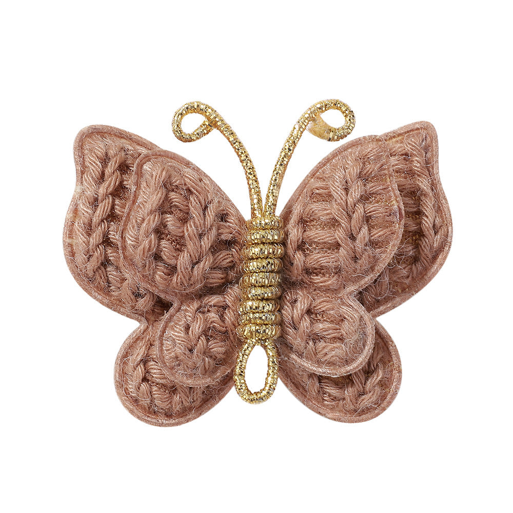 Women's Handmade Butterfly Yarn Hair Clip - Soft Solid Color Hair Accessory for Kids