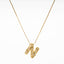 Elegant Gold Plated Zircon Letter Pendant Necklace - Minimalist Design