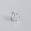 S925 Sterling Silver Geometric Floral Diamond Ear Cuff Stud Earrings for Women