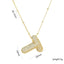 Korean Style Gold Plated Zircon Letter Pendant Necklace