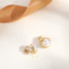 Elegant Heart & Bow Opal Pearl Rhinestone Ear Clips - 1 Pair