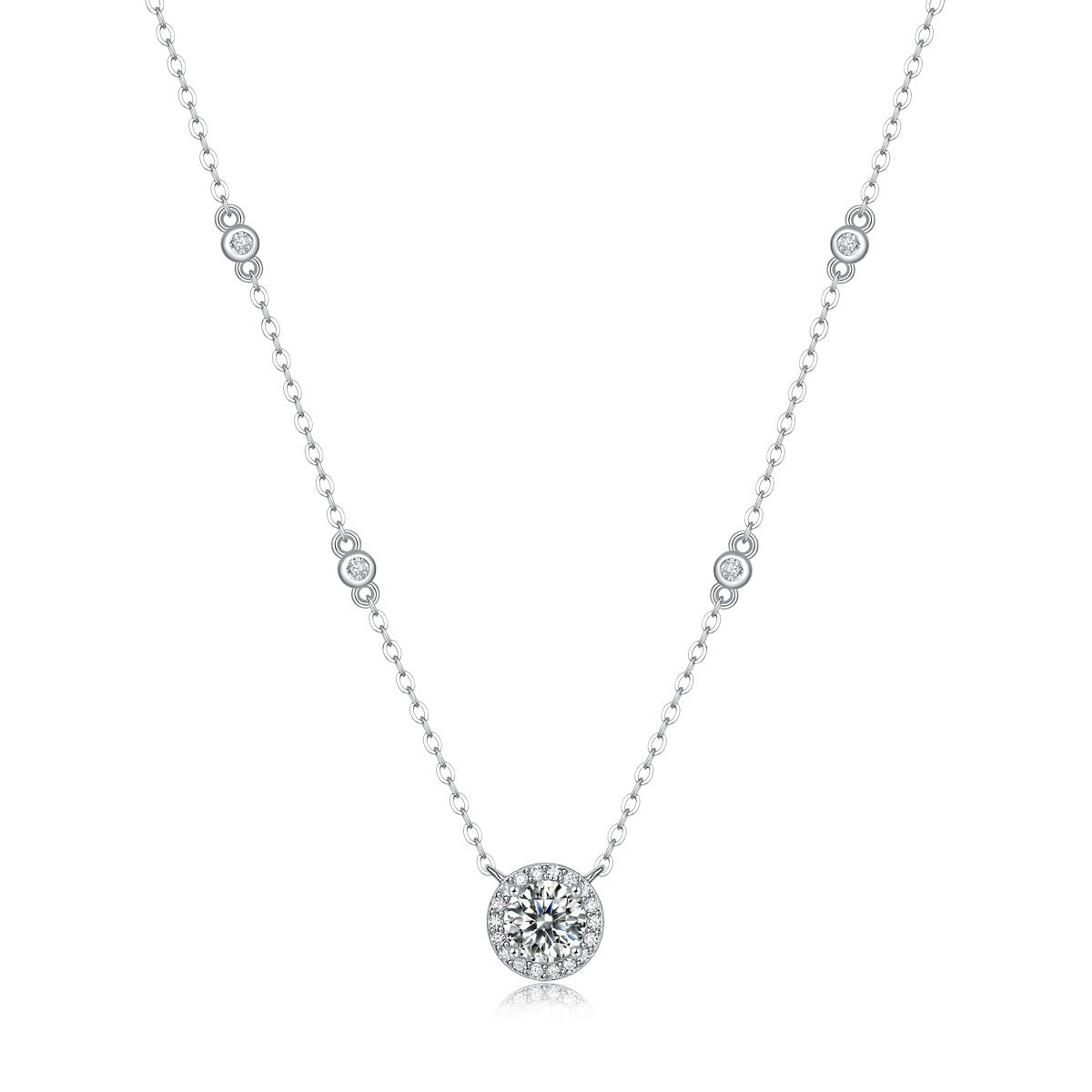 S925 Silver Moissanite Star Pendant Necklace - Fashion Short Chain Jewelry Gift