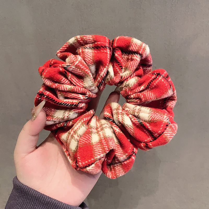 Fashion Plaid Hair Tie - French Retro College Style Hair Accessory