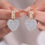 Elegant Heart Shape Rectangle Inlay Alloy Diamond Drop Earrings