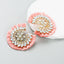 Bohemian Alloy Tassel Rhinestone Circle Earrings for Women