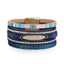 Bohemian Multi-Layer Geometric PU Leather Bracelet with Rhinestone and Alloy Pendant