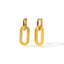 1 Pair Elegant Retro Oval Thread Polishing Plating Stainless Steel 18K Gold Plated Drop Earrings