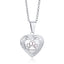 Stainless Steel Heart Locket Pendant Necklace with Paw Print Design