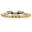 Geometric Crown Copper & Black Zircon Men's Bracelet with Gold Steel Beads