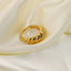 18k Gold Plated Stainless Steel Croissant Ring - French Style Jewelry