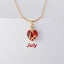 Fashion Geometric Heart Shape Alloy Plating Rhinestones Birthstone Unisex Pendant Necklace
