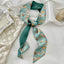 Women's Floral Satin Silk Scarf and Hair Tie Ribbon