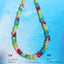 Vacation Beach Geometric Crystal Beaded 24K Gold Plated Women's Earrings and Rainbow Necklace Set