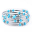 Fashion Flower Turquoise Agate Crystal Layered Wrap Bracelet Set