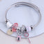 Fashion Metal Flash Diamond Bear & Fruit Charm Bracelet