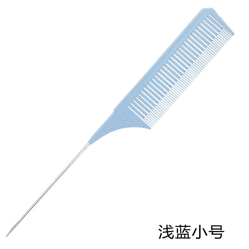 Simple Solid Color ABS Hair Comb with Steel Needle Tip for Salon and Dyeing