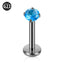 Titanium Alloy Zircon Stud Earrings & Lip Rings - Round & Four Claw Design