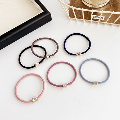 Women's Solid Color Rhinestone Elastic Hair Tie