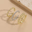 Elegant Minimalist 14K Gold Plated Copper Zircon Beaded Open Ring