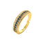 Simple Geometric Zircon Gold Plated Open Ring for Women