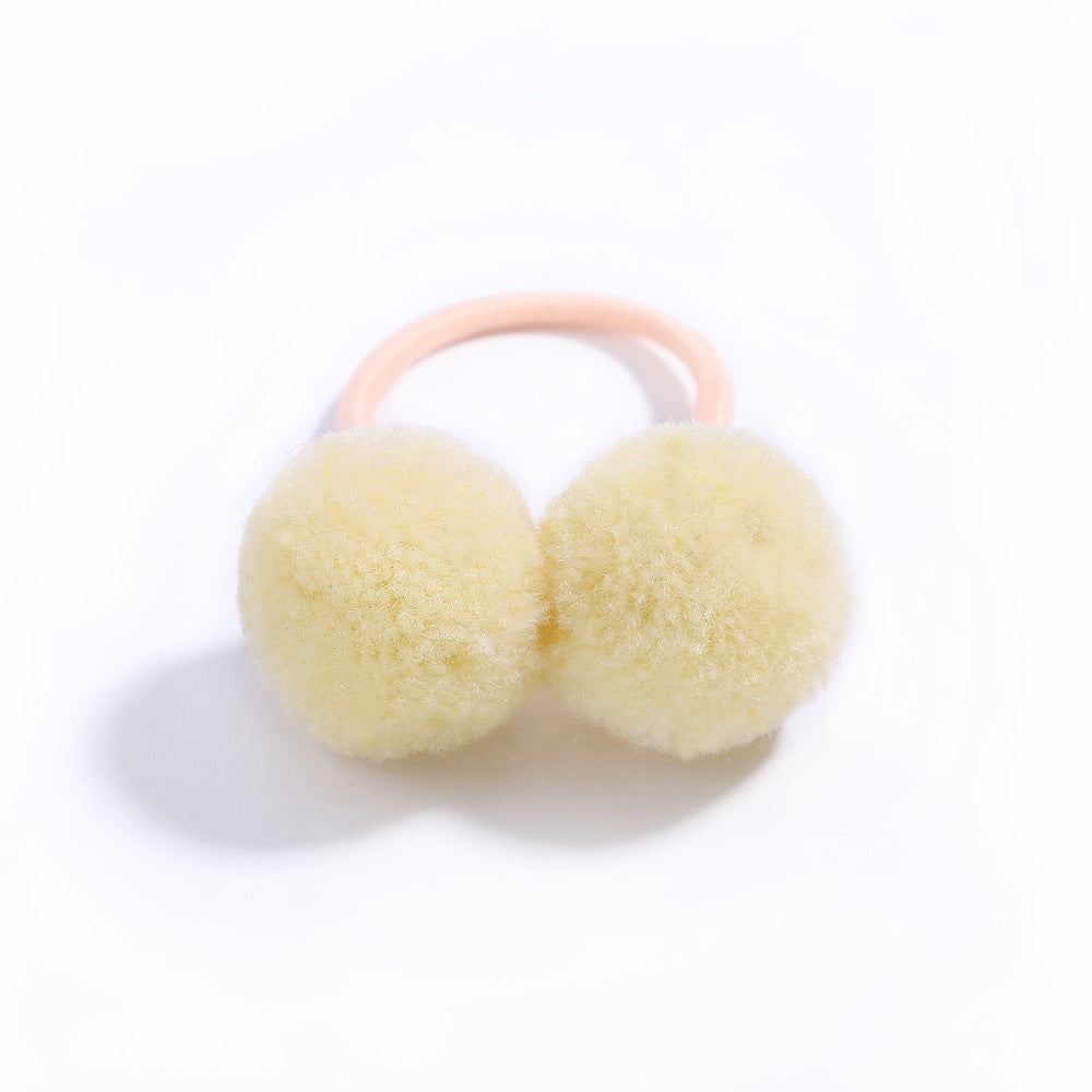 Fashion Simple Hair Ring Rubber Band with Cute Pom Pom for Kids