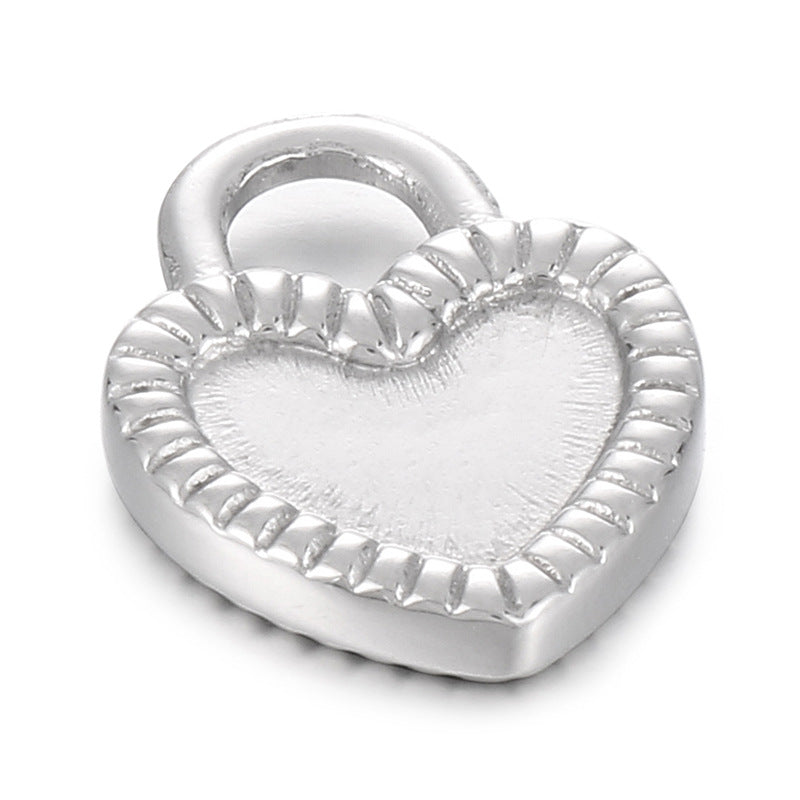 Heart-Shaped Stainless Steel Love Lock Pendant Necklace - Valentine's Day Jewelry Accessories