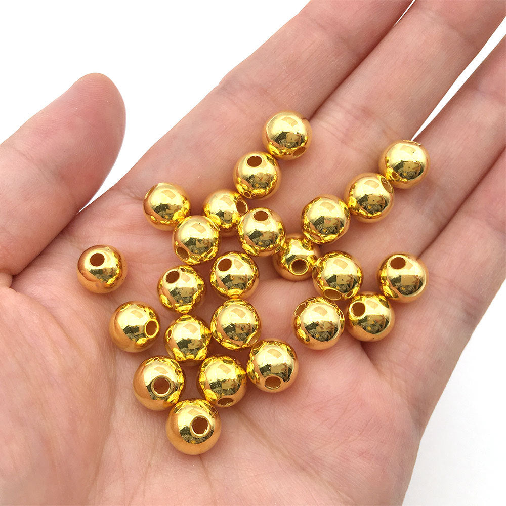 2000 PCs DIY Jewelry Accessories Round Perforated CCB Spacer Beads for Bracelet Making