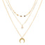 Fashion Crescent Star Zircon Pendant Layered Necklace