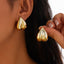 Geometric Alloy Drop Earrings - Retro Comma Design Studs for Women