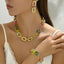 Simple Style Color Block Acrylic Plated Women's Jewelry Set - Necklace and Earrings Trio