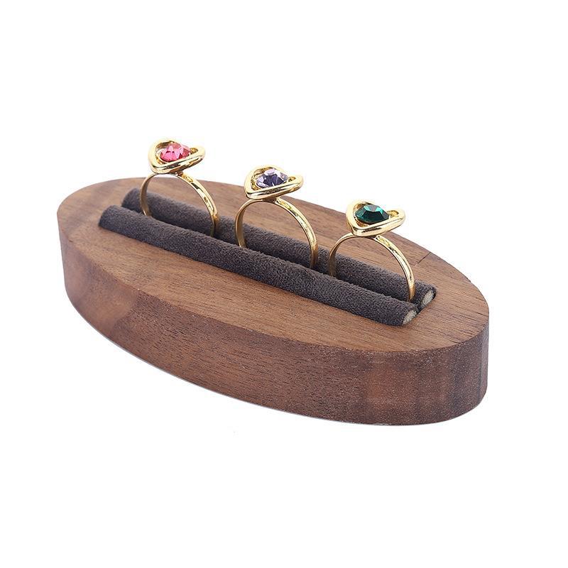 Simple Oval Solid Wood Jewelry Display Stand