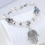 Evil Eye Crystal Metal Palm Pendant Bracelet