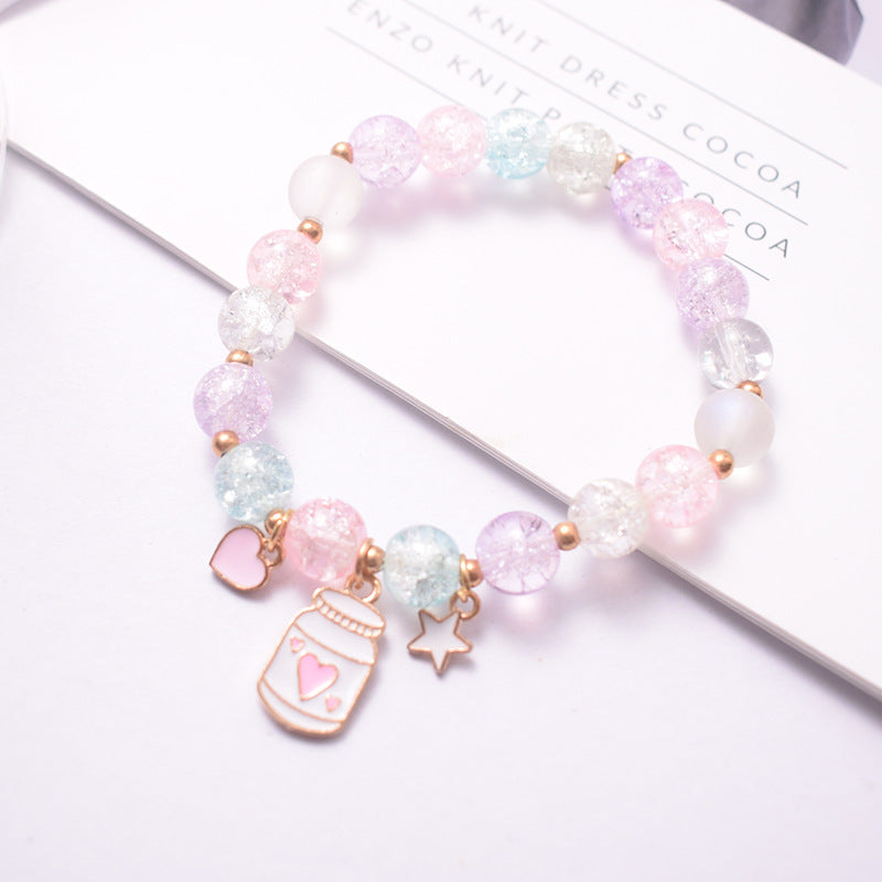 Cute Animal & Daisy Beaded Glass Bracelet for Women