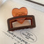 Vintage Heart & Square Acetate Hair Claw Clip Set